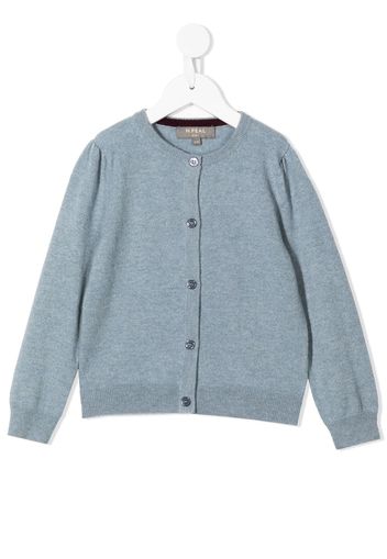 N.PEAL KIDS Cardigan con ricamo - Blu