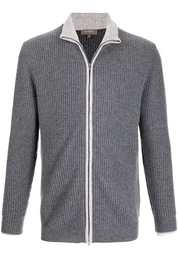 N.Peal Cardigan con zip - Grigio