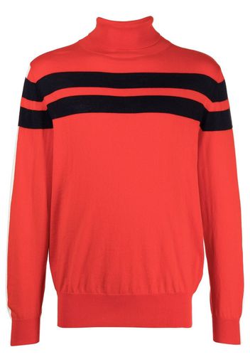 N.Peal stripe-print detail jumper - Rosso