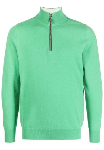 N.Peal Maglione con mezza zip - Verde