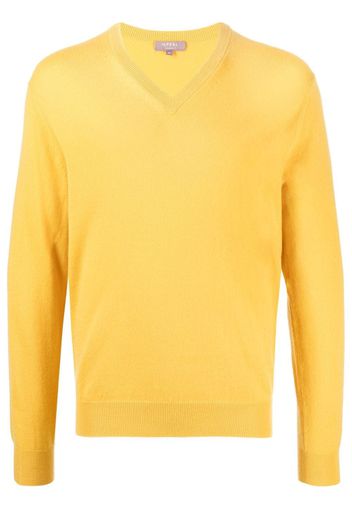 N.Peal Maglione Burlington con scollo a V - Giallo