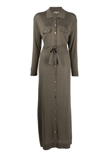 N.Peal belted shirt dress - Verde