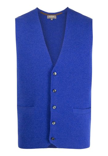 N.Peal V-neck cashmere waistcoat - Blu