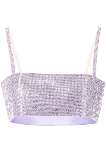 Nuè Charlotte crystal-embellished cropped top - Viola