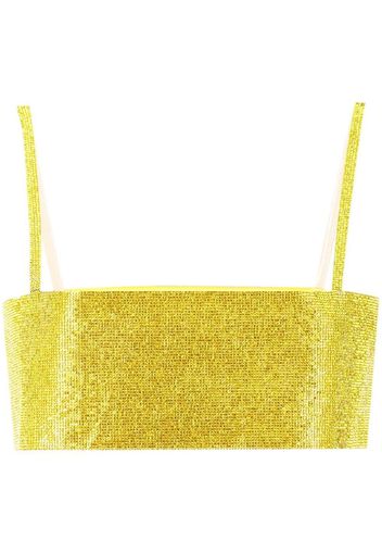 Nuè crystal-embellished cropped top - Giallo