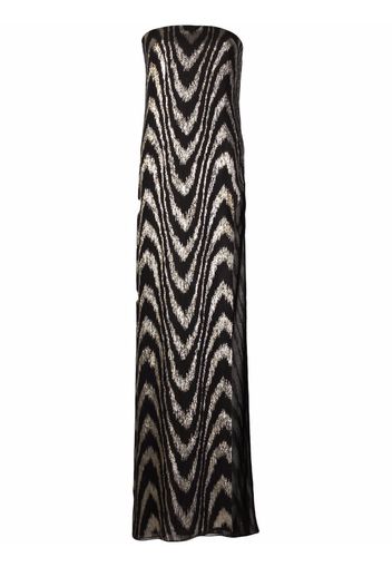 Nuè zig-zag strapless dress - Nero