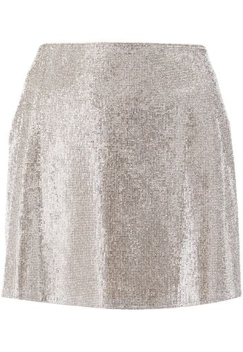 Nuè rhinestone-embellished mini skirt - Argento