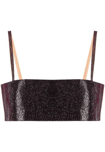 Nuè silk rhinestone crop top - Viola