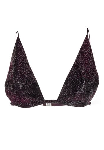 Nuè glitter-embellished silk bra - Viola