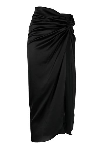Nuè side gathered-detail midi skirt - Nero