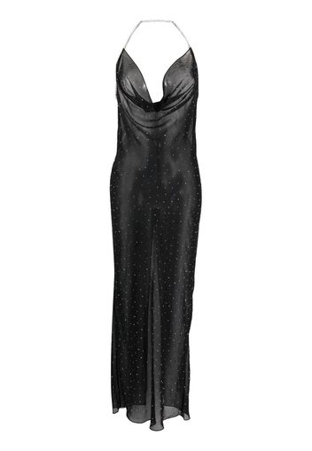 Nuè crystal-embellished sheer maxi dress - Nero