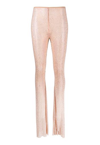 Nuè rhinestone-embellished flared trousers - Rosa