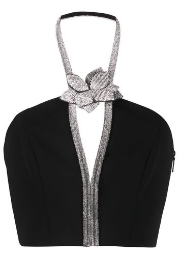 Nuè rhinestone embellished stretch top - Nero