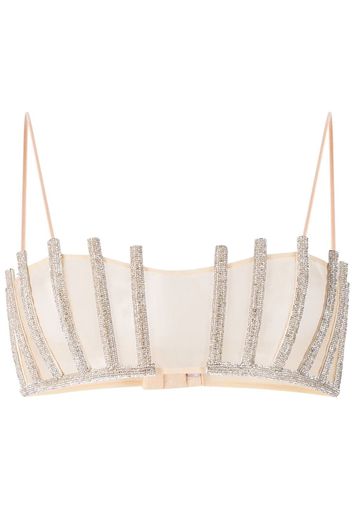 Nuè Lotus rhinestone-embellished bralette - Toni neutri