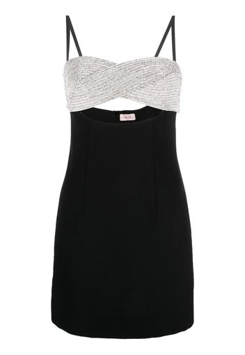 Nuè rhinestone-embellished cut-out mini dress - Nero