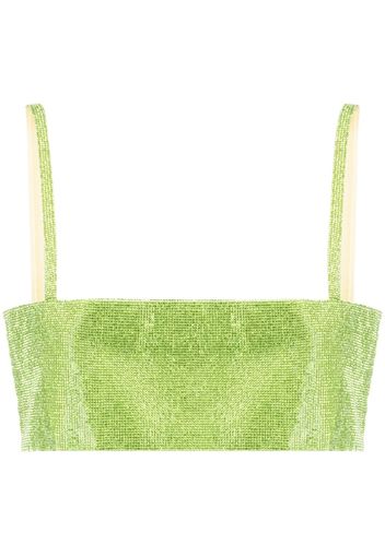 Nuè Charlotte rhinestone top - Verde