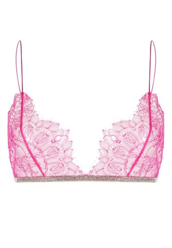 Nuè rhinestone-embellished lace bra - Rosa