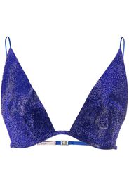 Nuè silk rhinestone bra top - Blu