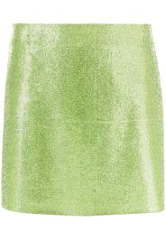 Nuè rhinestone-embellished silk mini skirt - Verde