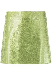 Nuè rhinestone-embellished silk mini skirt - Verde