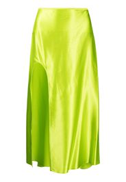 Nuè Laetitia front-slit silk skirt - Verde