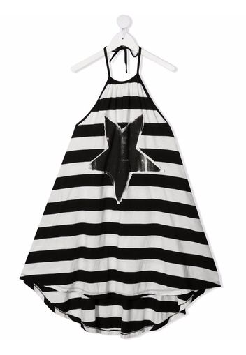 Nununu stripe-print patch-detail dress - Bianco