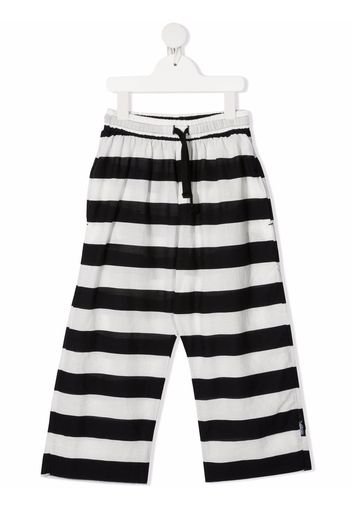 Nununu stripe-print drawstring-waist trousers - Nero