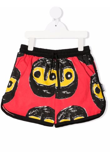 Nununu Warriors-print swim shorts - Rosso