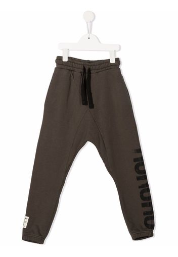 Nununu logo-print cotton track trousers - Verde