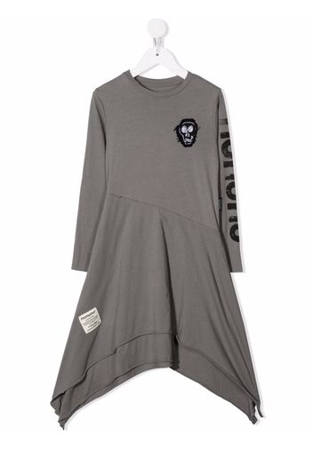 Nununu logo long-sleeve sweatshirt dress - Grigio