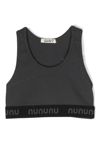 Nununu fine-ribbed logo underband top - Grigio