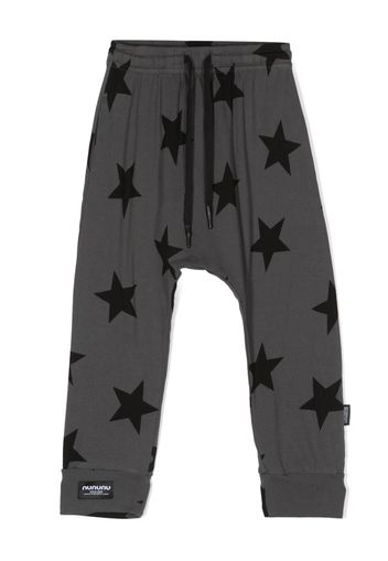 Nununu star-print cotton trousers - Grigio