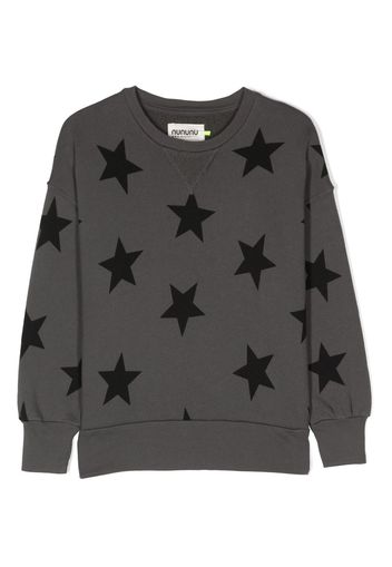 Nununu star-print cotton sweatshirt - Grigio