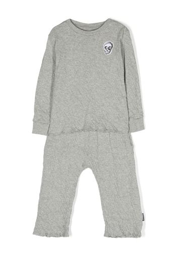 Nununu skull-print cotton pyjama set - Grigio