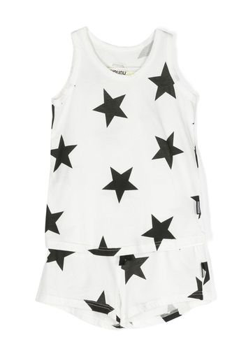 Nununu star-print cotton tracksuit set - Bianco