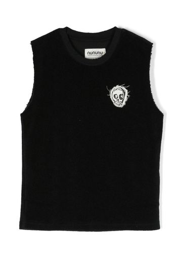 Nununu logo-patch sleeveless tank top - Nero