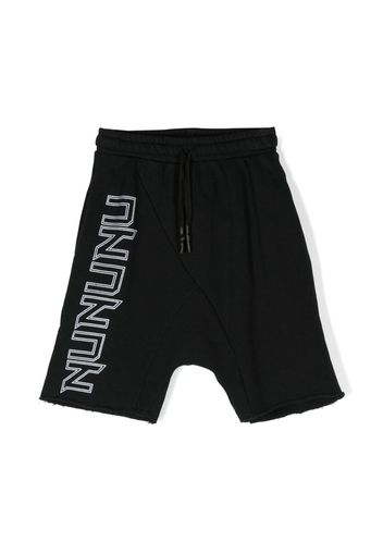 Nununu Rawk-Nu-Roll drop-crotch cotton shorts - Nero