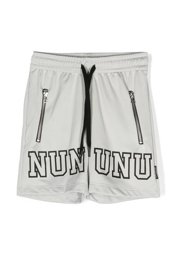 Nununu logo-print drawstring shorts - Grigio