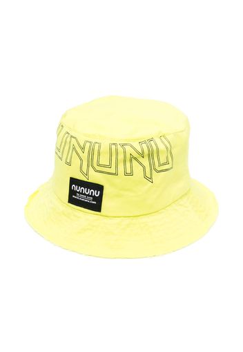 Nununu logo-patch cotton bucket hat - Verde