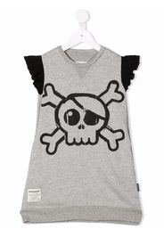 Nununu skull-print T-shirt dress - Grigio