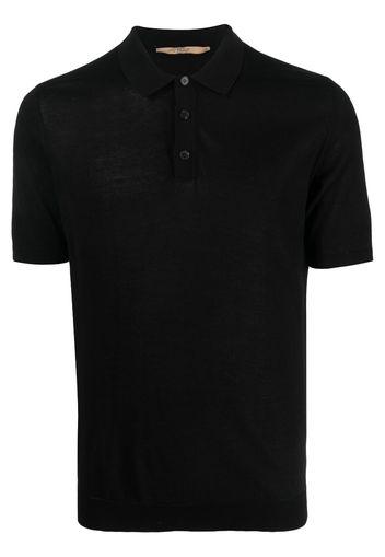 Nuur button-up cotton polo shirt - Nero