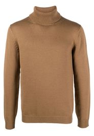 Nuur high-neck merino wool knit jumper - Marrone