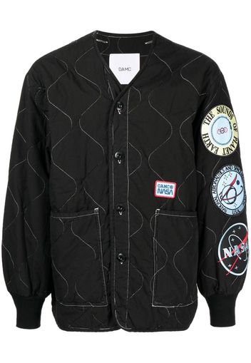 OAMC patch-detail quilted bomber jacket - Nero