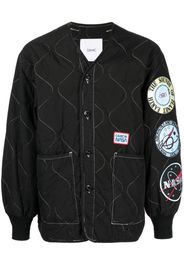 OAMC patch-detail quilted bomber jacket - Nero