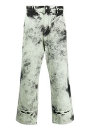 OAMC bleached-effect wide-leg jeans - Verde