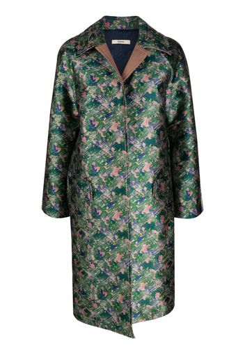 Odeeh graphic-print mid-lenght coat - Verde