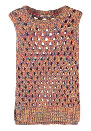 Odeeh open-knit sleeveless top - Giallo