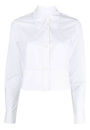 Odeeh cropped cotton shirt - Bianco