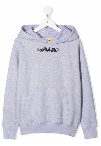 Off-White Kids OFF PEACE HOODIE LIGHT GREY BLACK - Grigio