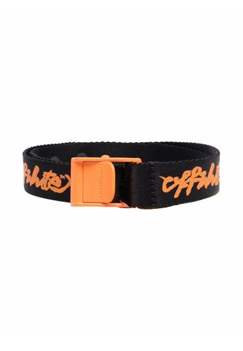 Off-White Kids OFF SCRIPT LOGO BELT BLACK ORANGE - Nero